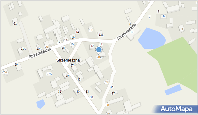 Strzemeszna, Strzemeszna, 28a, mapa Strzemeszna