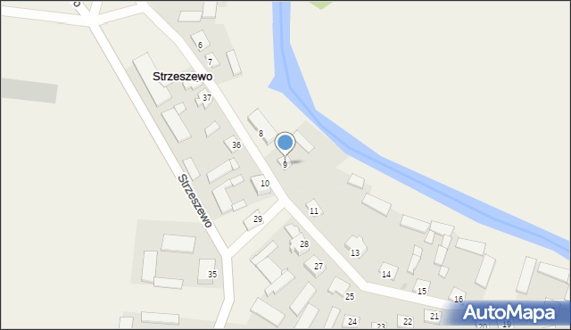 Strzeszewo, Strzeszewo, 9, mapa Strzeszewo