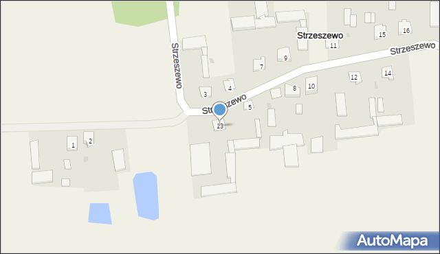 Strzeszewo, Strzeszewo, 13, mapa Strzeszewo