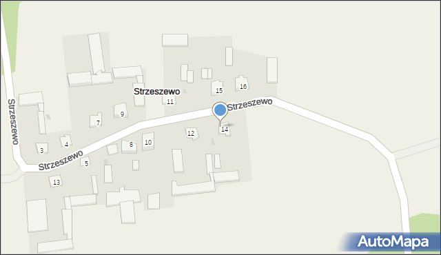 Strzeszewo, Strzeszewo, 14A, mapa Strzeszewo