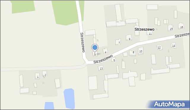 Strzeszewo, Strzeszewo, 3, mapa Strzeszewo