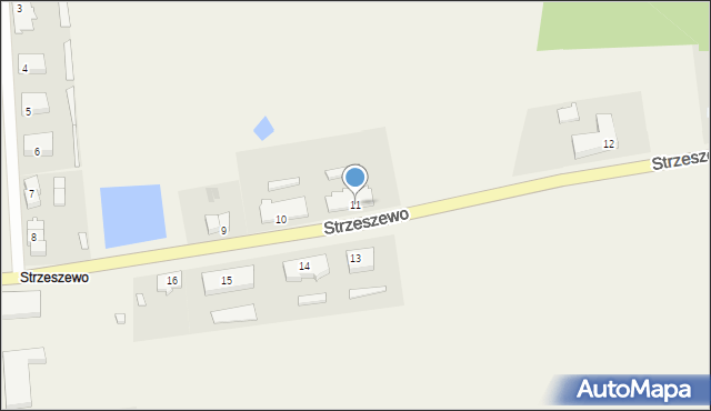 Strzeszewo, Strzeszewo, 11, mapa Strzeszewo