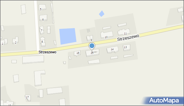 Strzeszewo, Strzeszewo, 15, mapa Strzeszewo