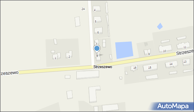 Strzeszewo, Strzeszewo, 8, mapa Strzeszewo