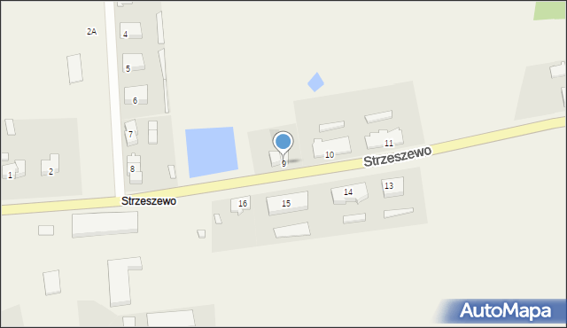 Strzeszewo, Strzeszewo, 9, mapa Strzeszewo