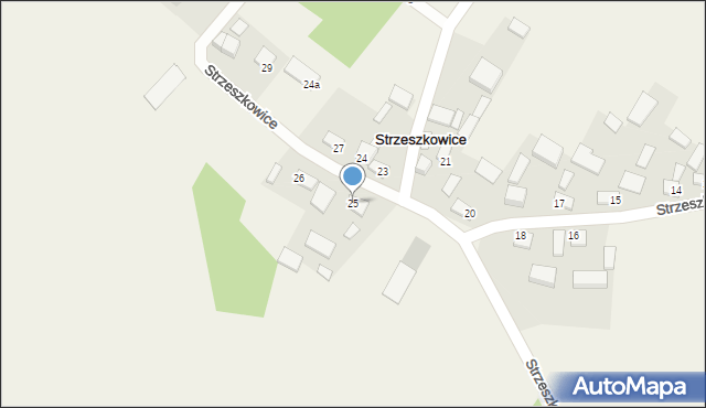 Strzeszkowice, Strzeszkowice, 25, mapa Strzeszkowice