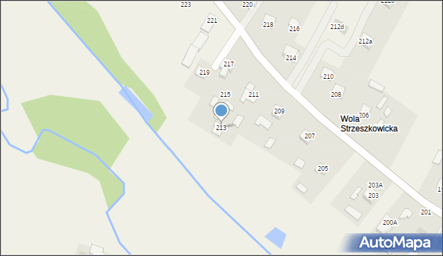 Strzeszkowice Duże, Strzeszkowice Duże, 213, mapa Strzeszkowice Duże