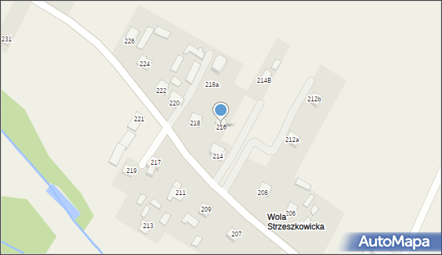 Strzeszkowice Duże, Strzeszkowice Duże, 216, mapa Strzeszkowice Duże