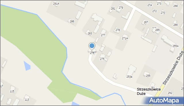 Strzeszkowice Duże, Strzeszkowice Duże, 276, mapa Strzeszkowice Duże