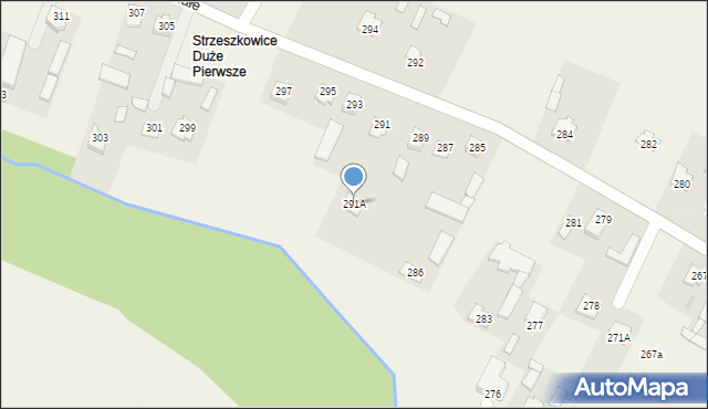 Strzeszkowice Duże, Strzeszkowice Duże, 291A, mapa Strzeszkowice Duże