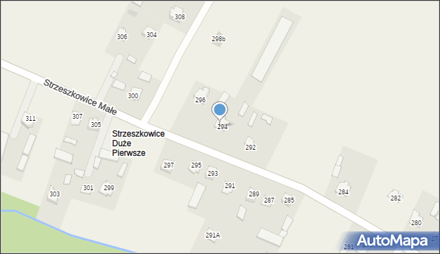 Strzeszkowice Duże, Strzeszkowice Duże, 294, mapa Strzeszkowice Duże