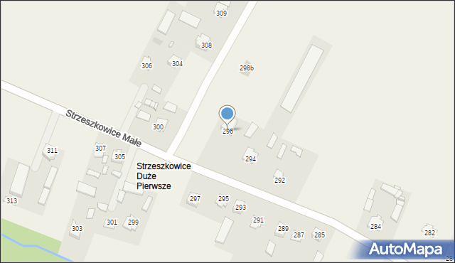 Strzeszkowice Duże, Strzeszkowice Duże, 296, mapa Strzeszkowice Duże