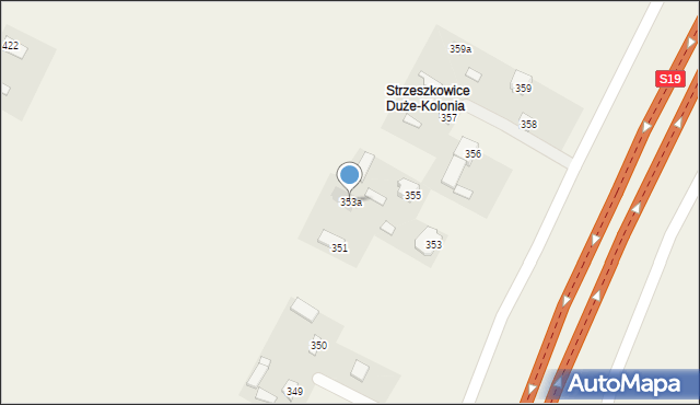 Strzeszkowice Duże, Strzeszkowice Duże, 353a, mapa Strzeszkowice Duże