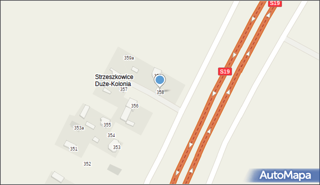 Strzeszkowice Duże, Strzeszkowice Duże, 358, mapa Strzeszkowice Duże