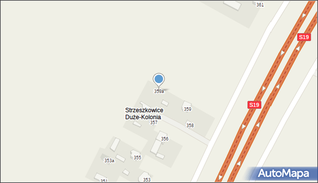 Strzeszkowice Duże, Strzeszkowice Duże, 359a, mapa Strzeszkowice Duże