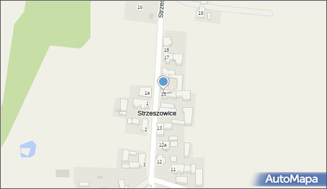 Strzeszowice, Strzeszowice, 15, mapa Strzeszowice