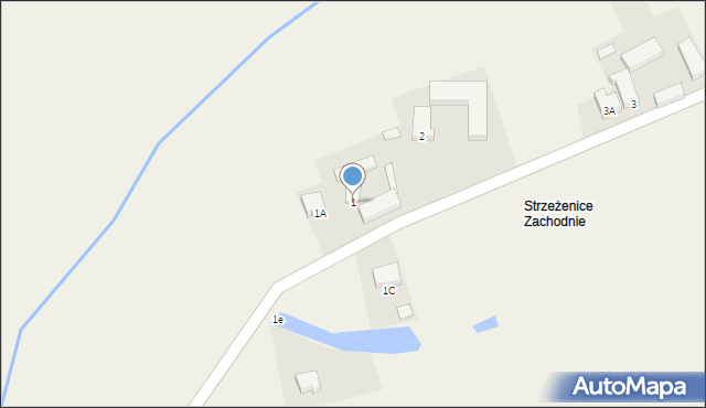 Strzeżenice, Strzeżenice, 1, mapa Strzeżenice