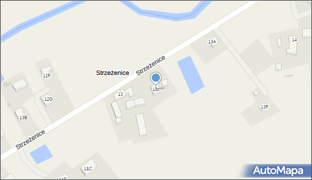 Strzeżenice, Strzeżenice, 13c, mapa Strzeżenice