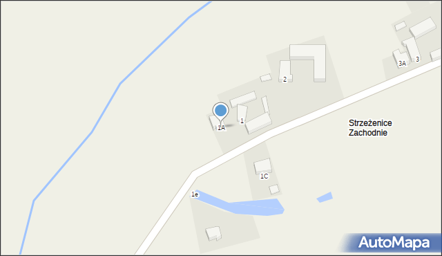 Strzeżenice, Strzeżenice, 1A, mapa Strzeżenice