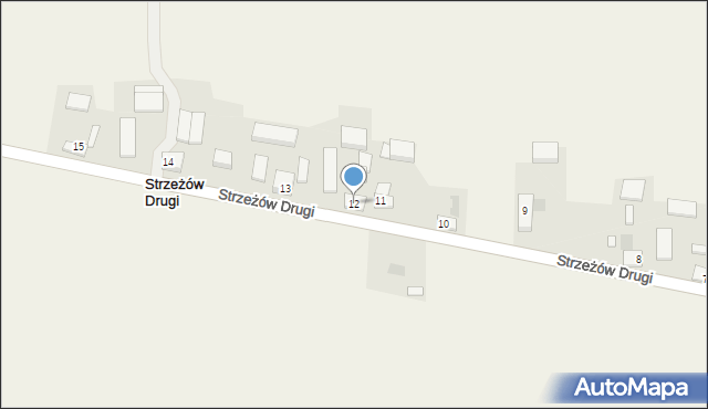 Strzeżów Drugi, Strzeżów Drugi, 12, mapa Strzeżów Drugi