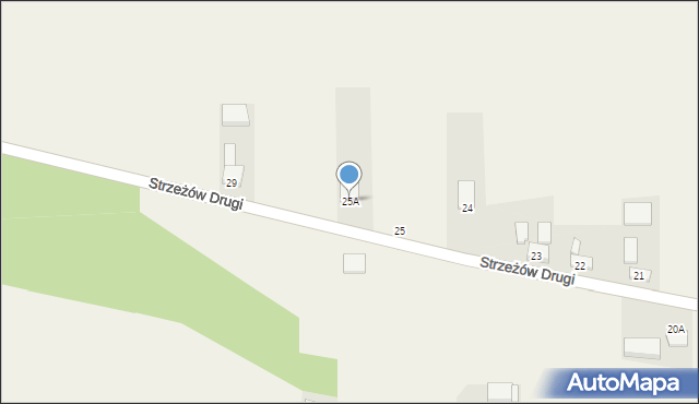 Strzeżów Drugi, Strzeżów Drugi, 25A, mapa Strzeżów Drugi