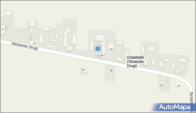 Strzeżów Drugi, Strzeżów Drugi, 5, mapa Strzeżów Drugi