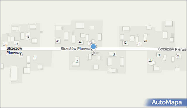 Strzeżów Pierwszy, Strzeżów Pierwszy, 17, mapa Strzeżów Pierwszy