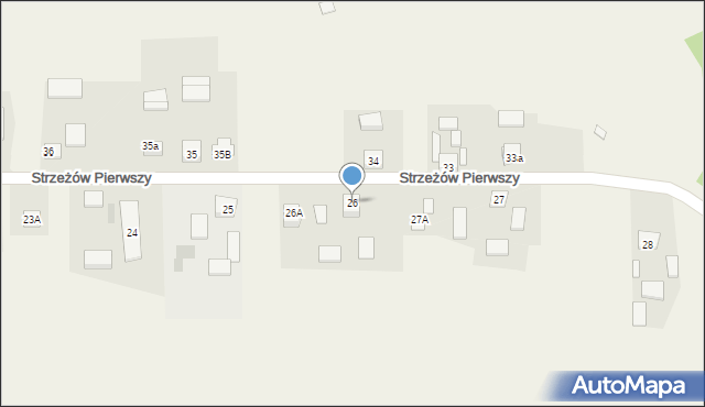 Strzeżów Pierwszy, Strzeżów Pierwszy, 26, mapa Strzeżów Pierwszy