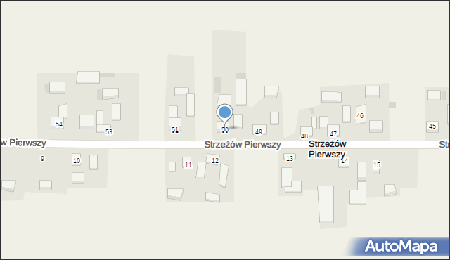 Strzeżów Pierwszy, Strzeżów Pierwszy, 50, mapa Strzeżów Pierwszy
