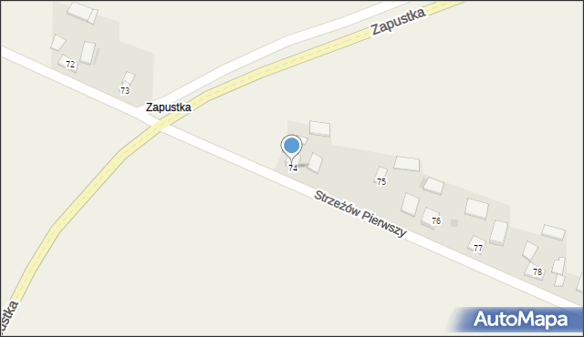 Strzeżów Pierwszy, Strzeżów Pierwszy, 74, mapa Strzeżów Pierwszy