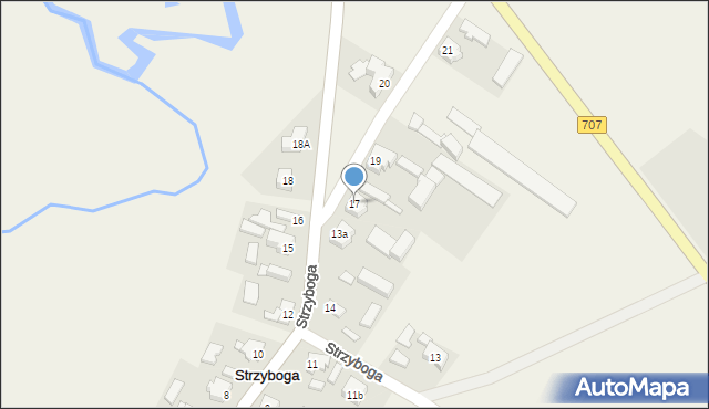 Strzyboga, Strzyboga, 17, mapa Strzyboga