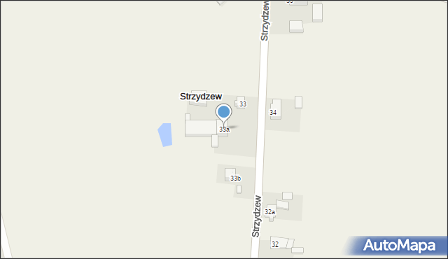 Strzydzew, Strzydzew, 33a, mapa Strzydzew