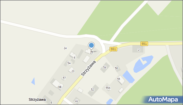 Strzyżawa, Strzyżawa, 25, mapa Strzyżawa