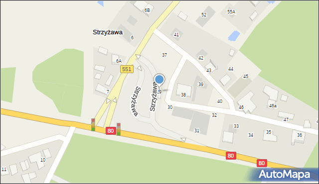 Strzyżawa, Strzyżawa, 29, mapa Strzyżawa