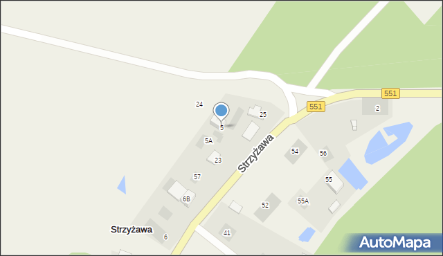 Strzyżawa, Strzyżawa, 5, mapa Strzyżawa