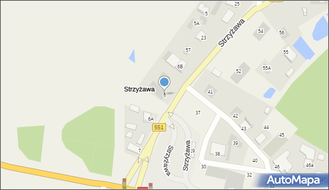 Strzyżawa, Strzyżawa, 6, mapa Strzyżawa