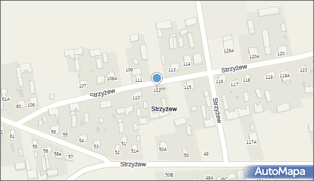 Strzyżew, Strzyżew, 112, mapa Strzyżew