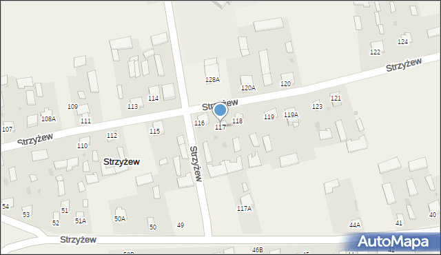 Strzyżew, Strzyżew, 117, mapa Strzyżew