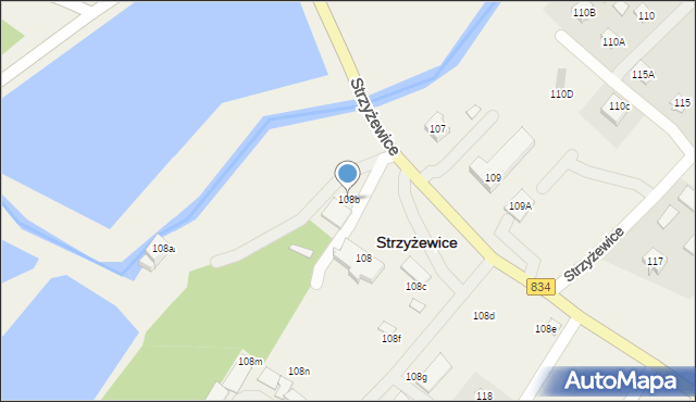 Strzyżewice, Strzyżewice, 108b, mapa Strzyżewice