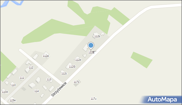 Strzyżewice, Strzyżewice, 112E, mapa Strzyżewice