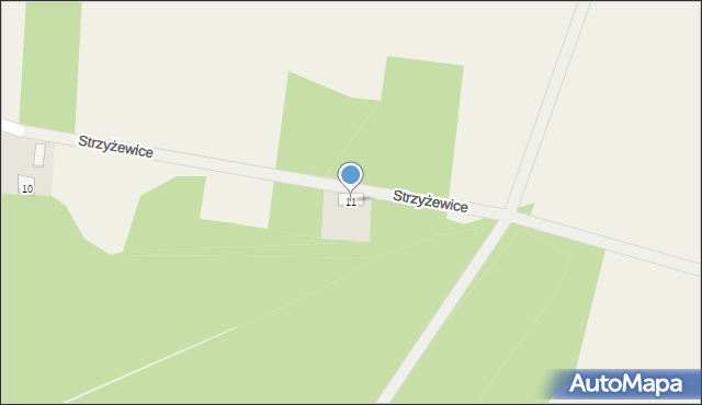 Strzyżewice, Strzyżewice, 11, mapa Strzyżewice