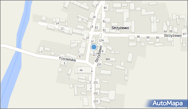 Strzyżewo, Strzyżewo, 11, mapa Strzyżewo