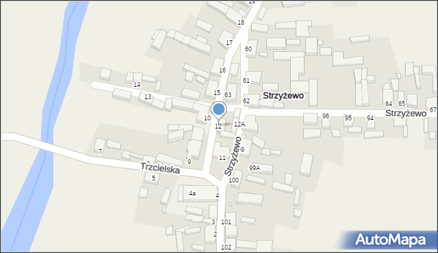 Strzyżewo, Strzyżewo, 12, mapa Strzyżewo