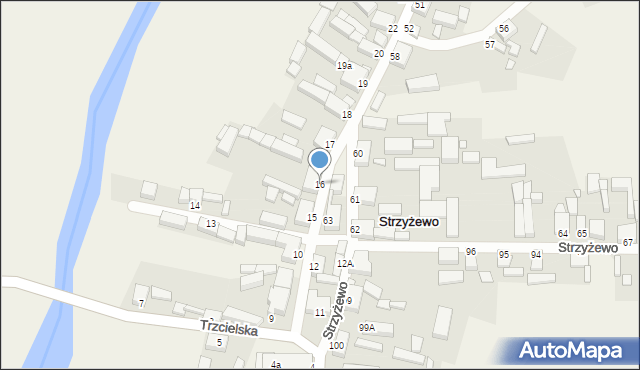 Strzyżewo, Strzyżewo, 16, mapa Strzyżewo