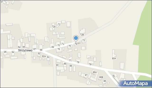 Strzyżewo, Strzyżewo, 74, mapa Strzyżewo