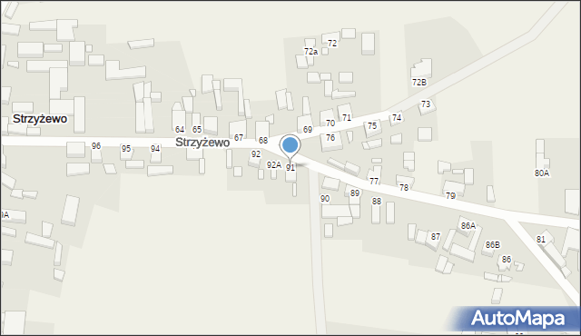 Strzyżewo, Strzyżewo, 91, mapa Strzyżewo