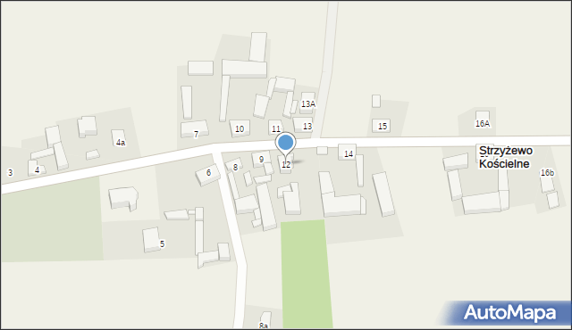Strzyżewo Kościelne, Strzyżewo Kościelne, 12, mapa Strzyżewo Kościelne