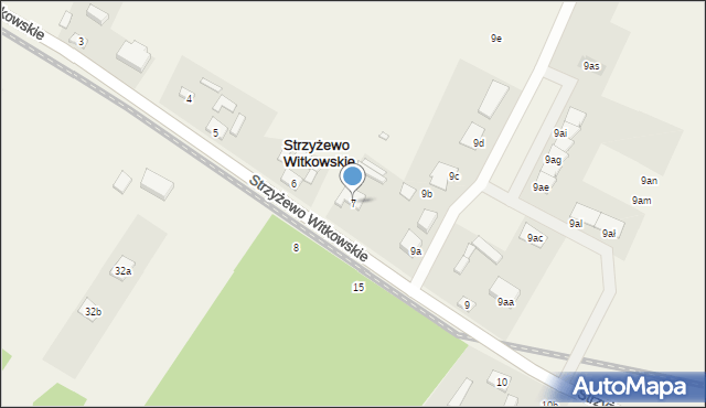 Strzyżewo Witkowskie, Strzyżewo Witkowskie, 7, mapa Strzyżewo Witkowskie