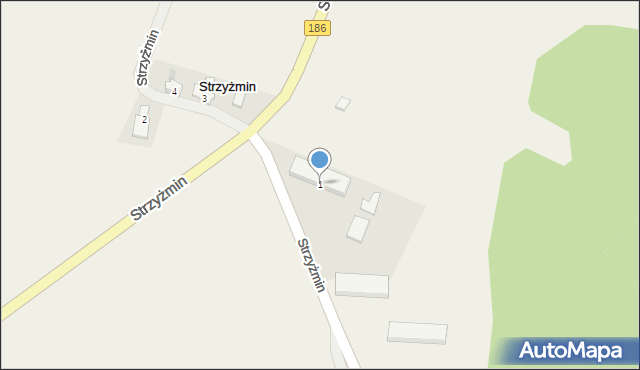 Strzyżmin, Strzyżmin, 1, mapa Strzyżmin