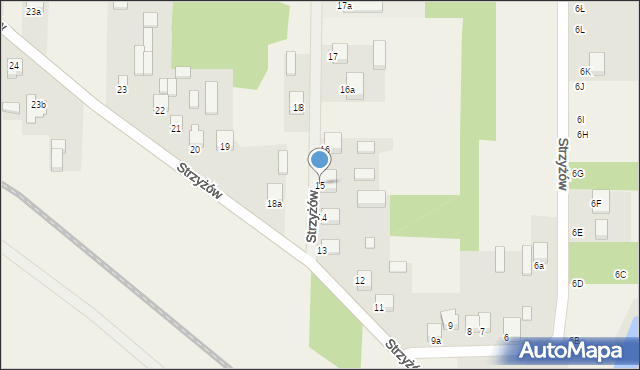 Strzyżów, Strzyżów, 15, mapa Strzyżów
